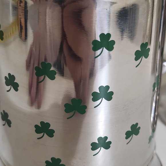 Shamrock 3 Leaf Clover Stainless Steel Set 2 Mugs Irish St Patrick's - Picture 9 of 10